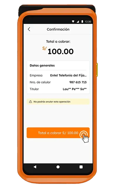 Validación y confirmación de la información de recarga